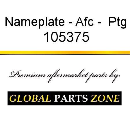 Nameplate - Afc -  Ptg 105375