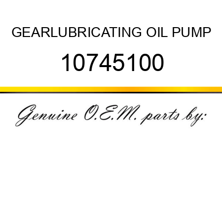 GEAR,LUBRICATING OIL PUMP 10745100