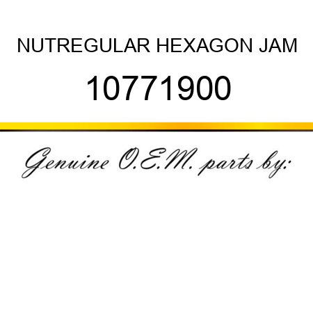 NUT,REGULAR HEXAGON JAM 10771900