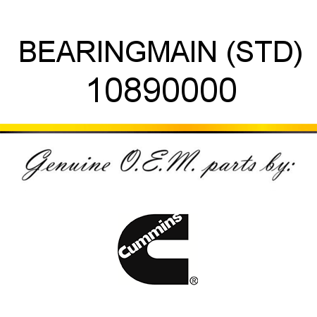 BEARING,MAIN (STD) 10890000