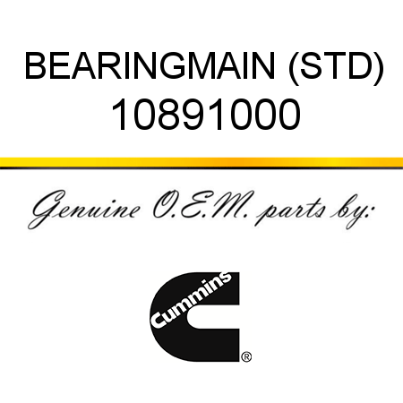 BEARING,MAIN (STD) 10891000