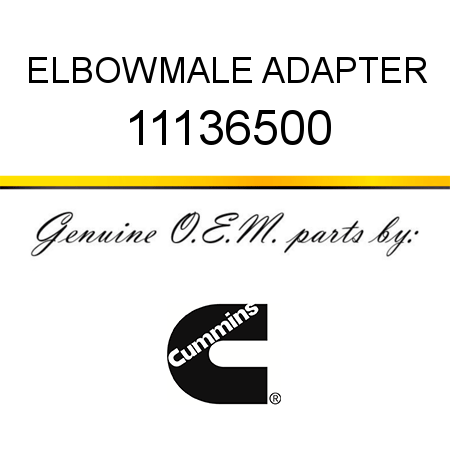 ELBOW,MALE ADAPTER 11136500