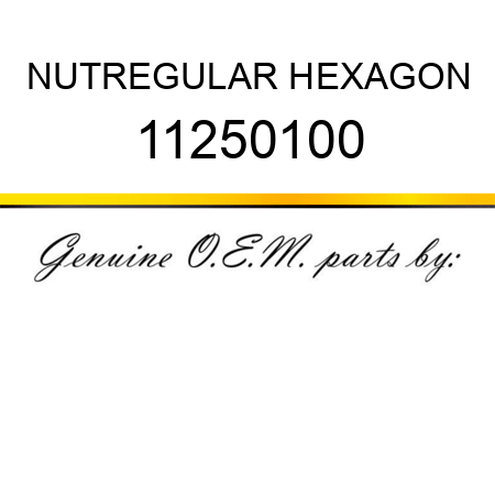 NUT,REGULAR HEXAGON 11250100