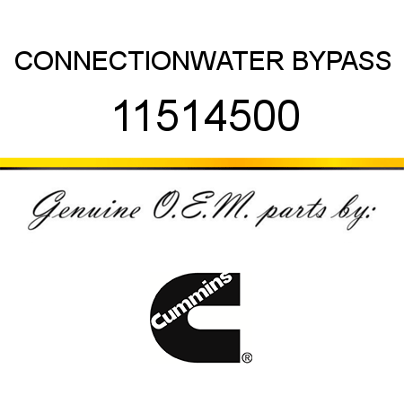 CONNECTION,WATER BYPASS 11514500