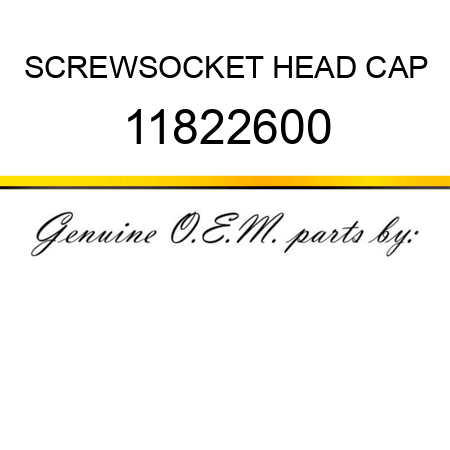 SCREW,SOCKET HEAD CAP 11822600