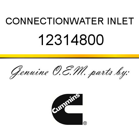 CONNECTION,WATER INLET 12314800