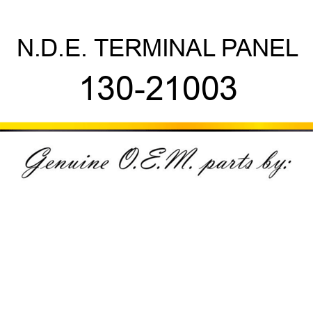 N.D.E. TERMINAL PANEL 130-21003