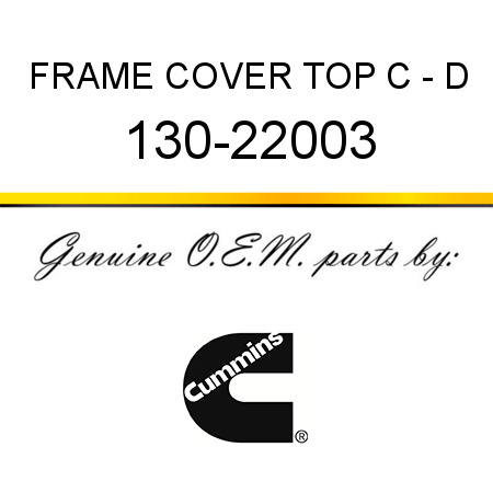 FRAME COVER TOP C - D 130-22003