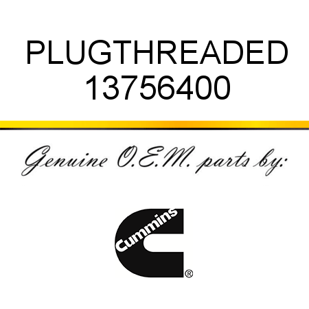 PLUG,THREADED 13756400