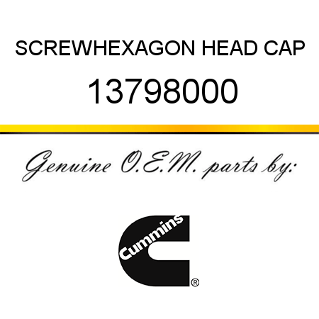 SCREW,HEXAGON HEAD CAP 13798000