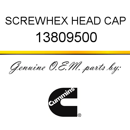 SCREW,HEX HEAD CAP 13809500