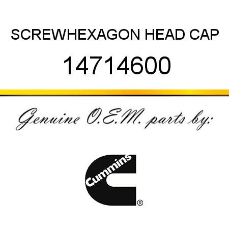 SCREW,HEXAGON HEAD CAP 14714600