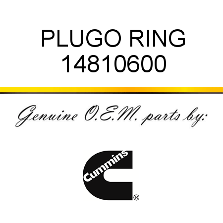 PLUG,O RING 14810600