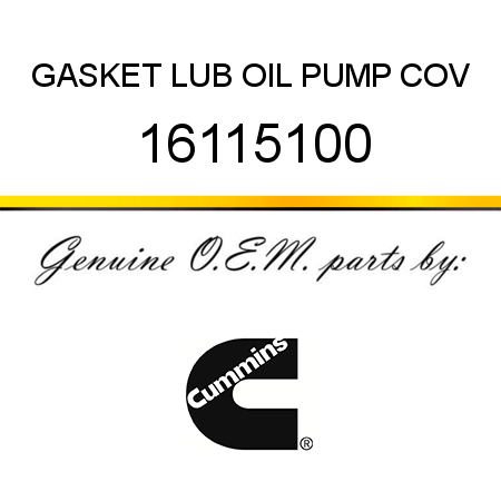 GASKET, LUB OIL PUMP COV 16115100