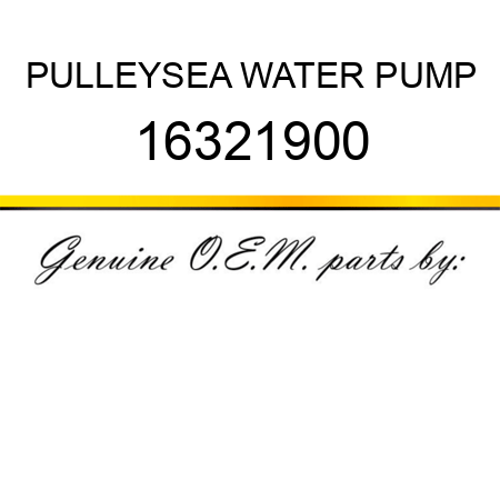 PULLEY,SEA WATER PUMP 16321900