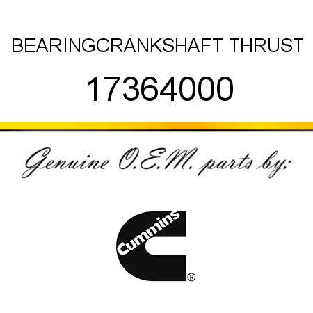 BEARING,CRANKSHAFT THRUST 17364000