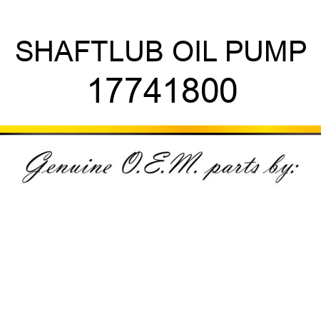 SHAFT,LUB OIL PUMP 17741800