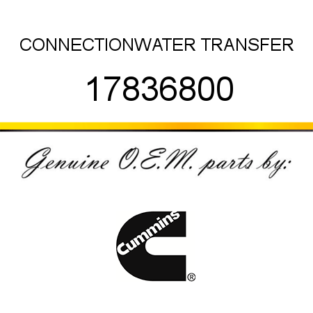 CONNECTION,WATER TRANSFER 17836800