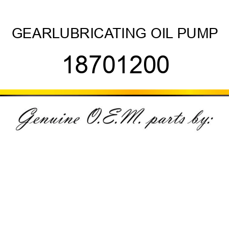GEAR,LUBRICATING OIL PUMP 18701200
