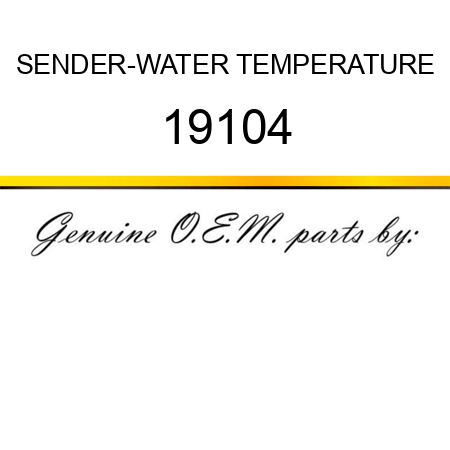 SENDER-WATER TEMPERATURE 19104