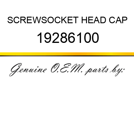 SCREW,SOCKET HEAD CAP 19286100