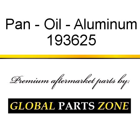 Pan - Oil - Aluminum 193625