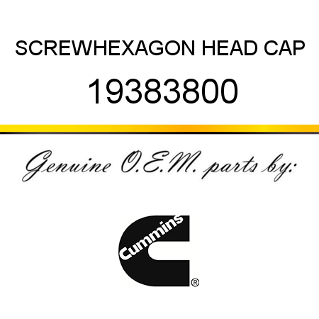 SCREW,HEXAGON HEAD CAP 19383800