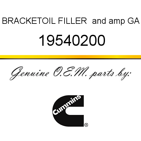 BRACKET,OIL FILLER & GA 19540200