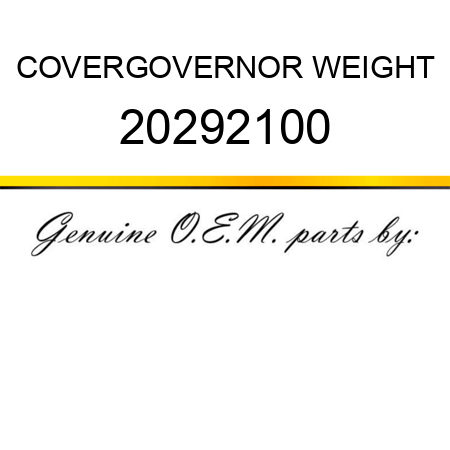 COVER,GOVERNOR WEIGHT 20292100