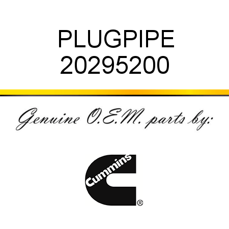 PLUG,PIPE 20295200