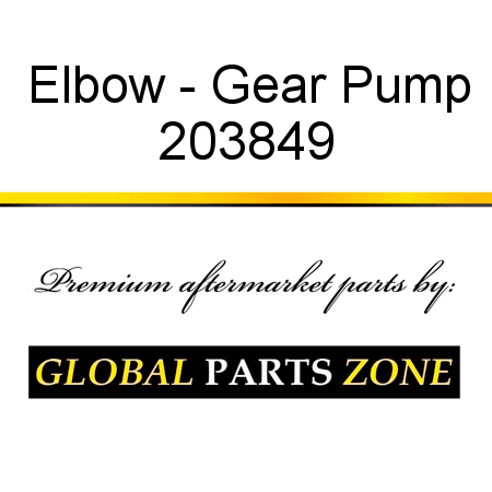 Elbow - Gear Pump 203849