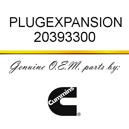 PLUG,EXPANSION 20393300