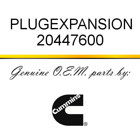 PLUG,EXPANSION 20447600