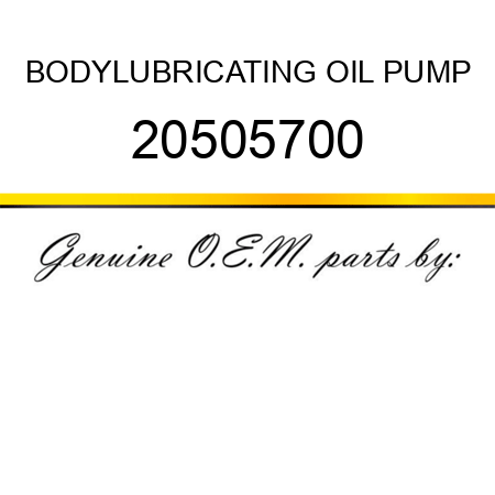 BODY,LUBRICATING OIL PUMP 20505700