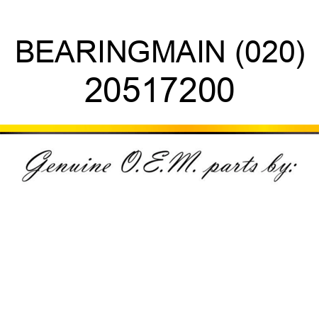 BEARING,MAIN (020) 20517200