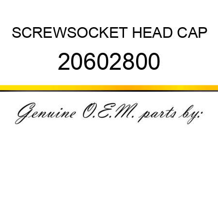 SCREW,SOCKET HEAD CAP 20602800