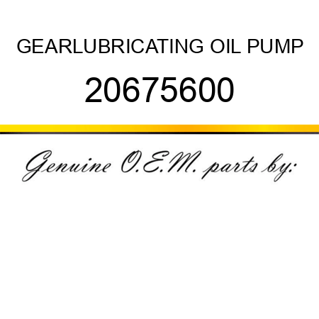 GEAR,LUBRICATING OIL PUMP 20675600