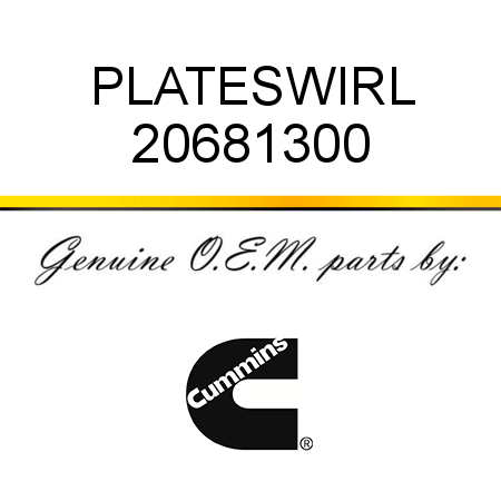 PLATE,SWIRL 20681300