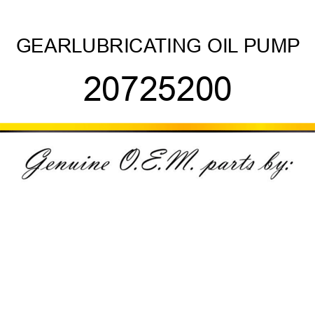 GEAR,LUBRICATING OIL PUMP 20725200