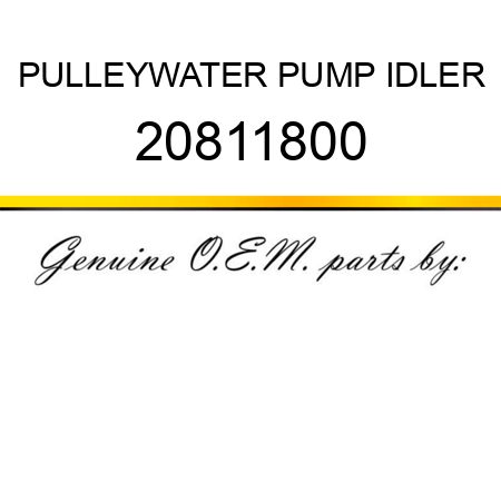 PULLEY,WATER PUMP IDLER 20811800