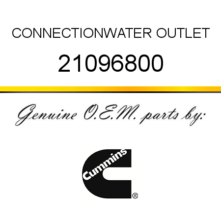 CONNECTION,WATER OUTLET 21096800