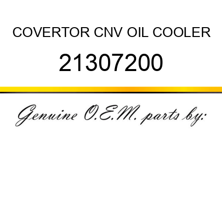 COVER,TOR CNV OIL COOLER 21307200