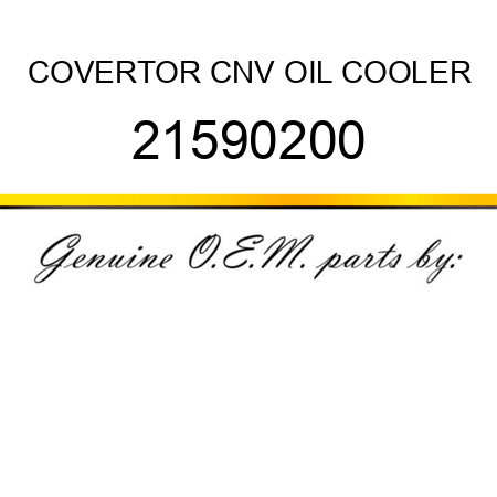 COVER,TOR CNV OIL COOLER 21590200
