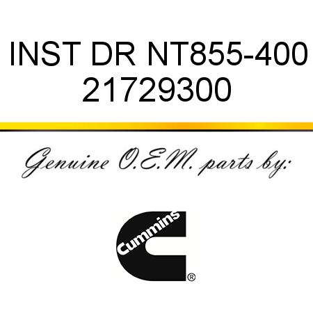 INST DR NT855-400 21729300