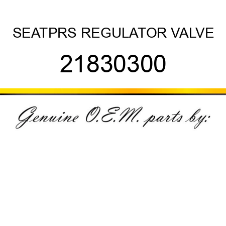 SEAT,PRS REGULATOR VALVE 21830300