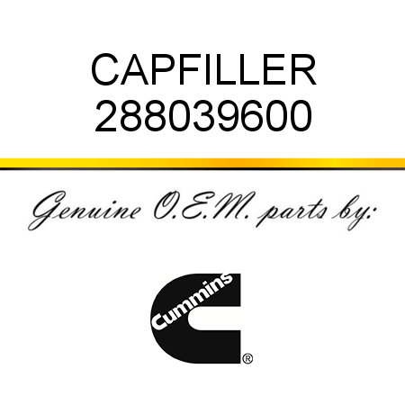 CAP,FILLER 288039600