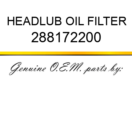 HEAD,LUB OIL FILTER 288172200