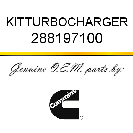 KIT,TURBOCHARGER 288197100