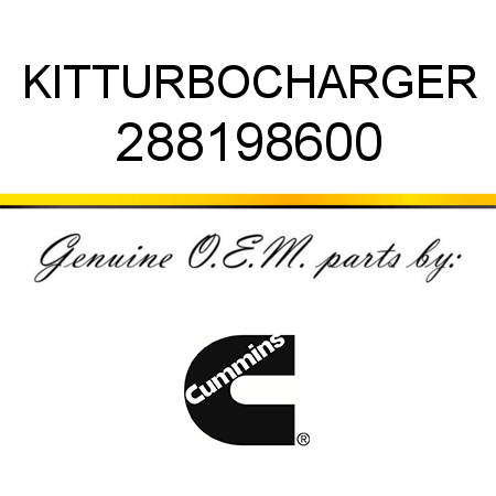 KIT,TURBOCHARGER 288198600