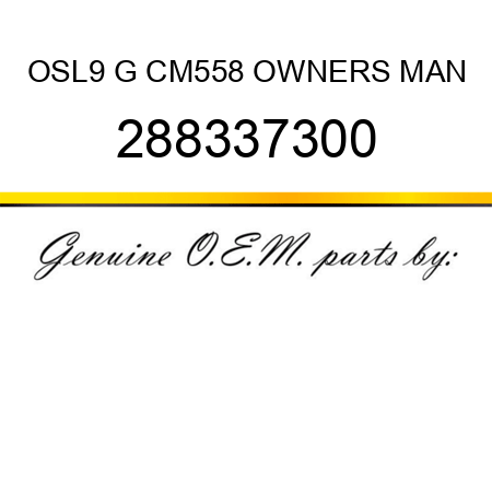 OSL9 G CM558 OWNERS MAN 288337300